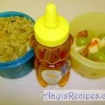 Lunchbox: Potato biryani and fruits