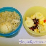 Lunchbox: Biryani, fruits