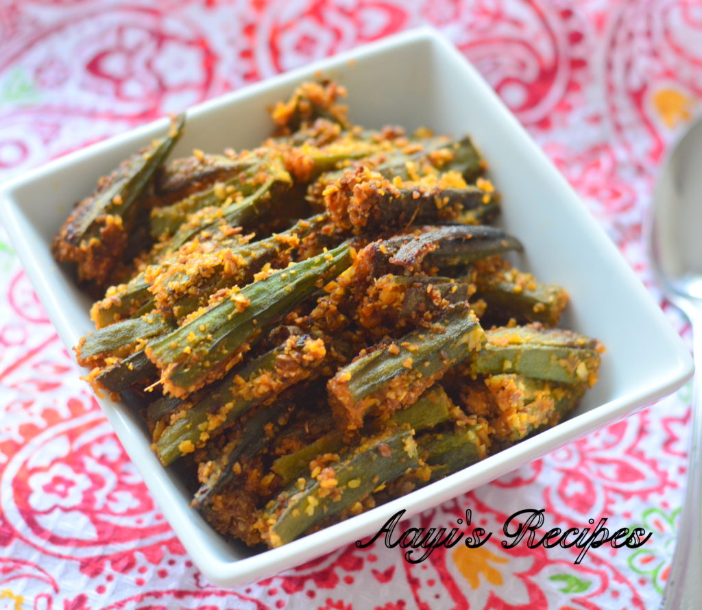 Stuffed okra (Bharil bhende)