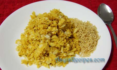 Poha with cumins (Jeere kalayile phovu)