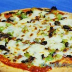 Garlic flavored pizza