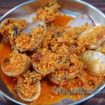 Clams in dry masala (Kalva/Tisre/Khubbe sud sud sukke)
