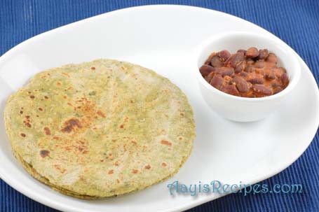 Mint-Peas flatbread(Pudina-Matar Paratha)