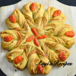 Pesto Filled Flower Shaped Bread