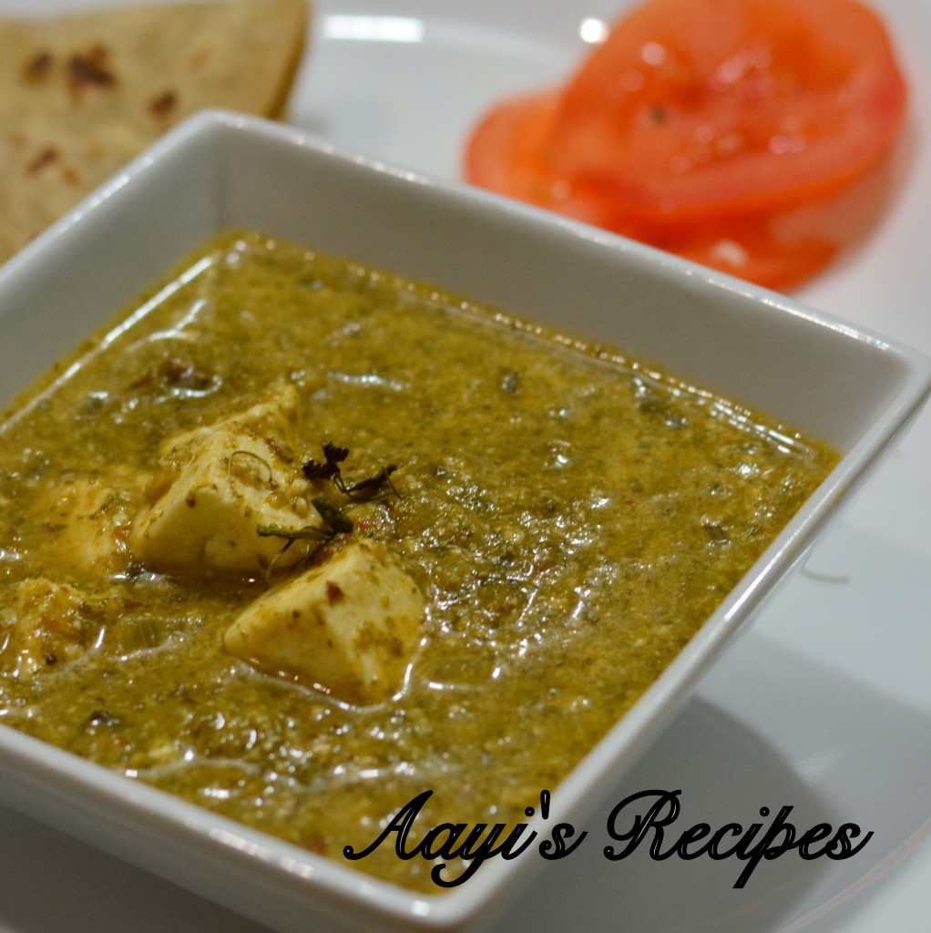 Palak Paneer with Almond paste