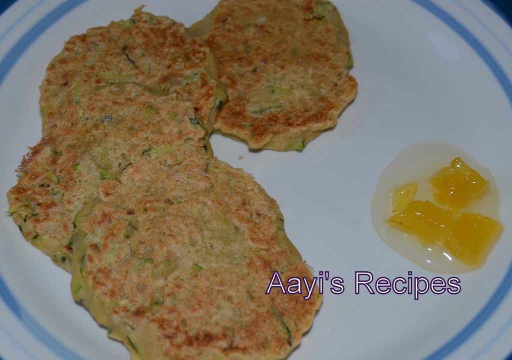 Quick Zucchini Dosas / Pancakes