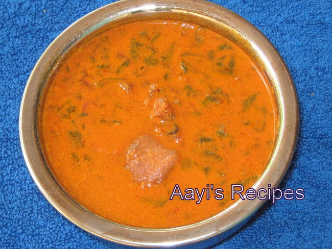 Red Amaranth Gravy (Tamdi bhajji – Odi Ambat)
